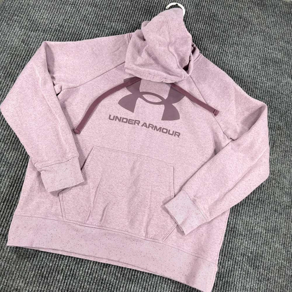 Under Armour Hoodie Sweatshirt Womens Medium Purple Long Sleeve Loose Fit Casual
